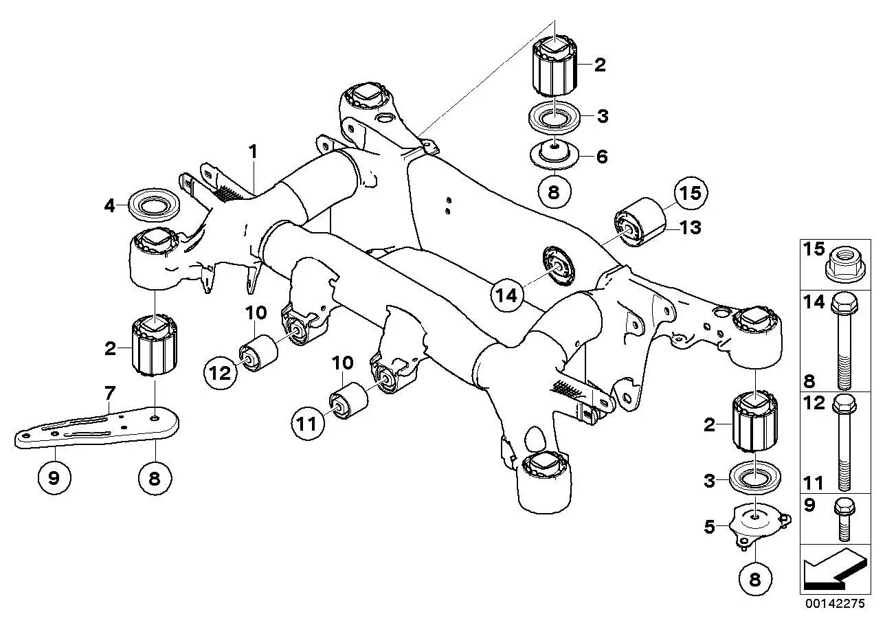 BMW Schubstrebe links E60 E61 E63 E64 33316764887 - Bildposition