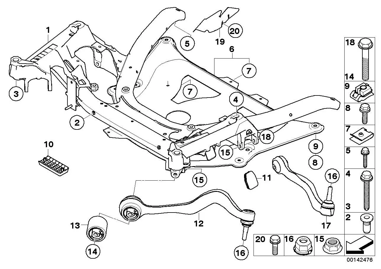 BMW Versteifungsplatte E60 E61 E63 E64 31112282970