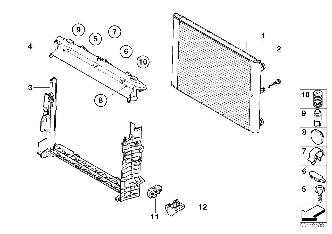 BMW Kühlmittelkühler E60 E61 E63 E64 17112282732 - Bildposition 0