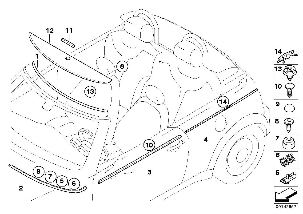 BMW Schachtabdeckung aussen rechts R52 51367072932