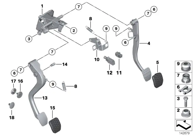 BMW Rückzugfeder Bremspedal E85 E86 E89 I01 35216762723 - Bildpos