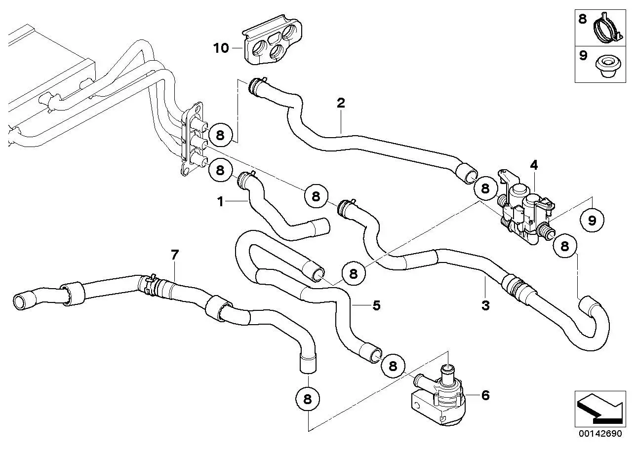 BMW Zusatzwasserpumpe E60 E61 E63 E64 64116930550