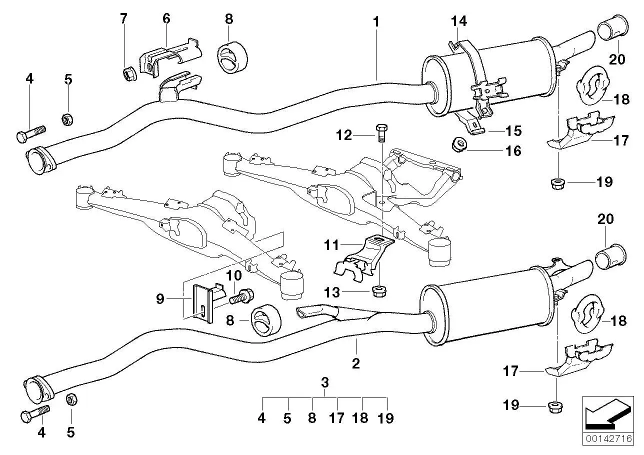 BMW Nachschalldämpfer E34 18101705759 - 5er E34