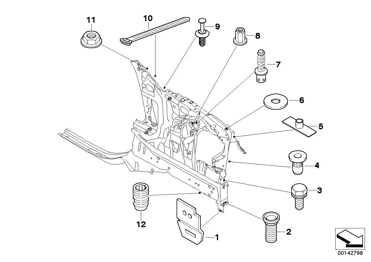 BMW Rep.Satz Lasche Kühlerhalter E60 E61 E63 E64 41117165339 - 5e