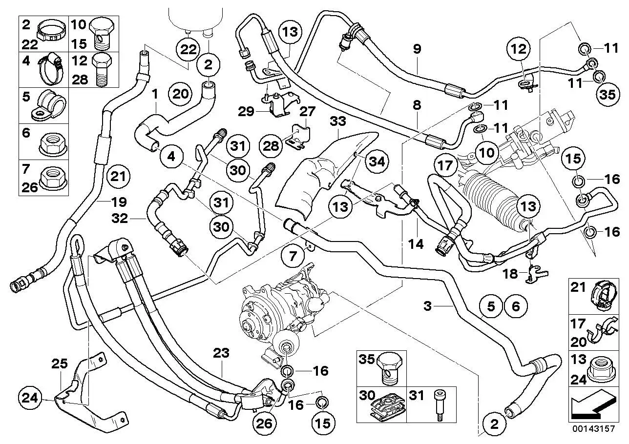 BMW Dehnschlauch Dynamic Drive E60 E61 E63 E64 32416776273 - 5er