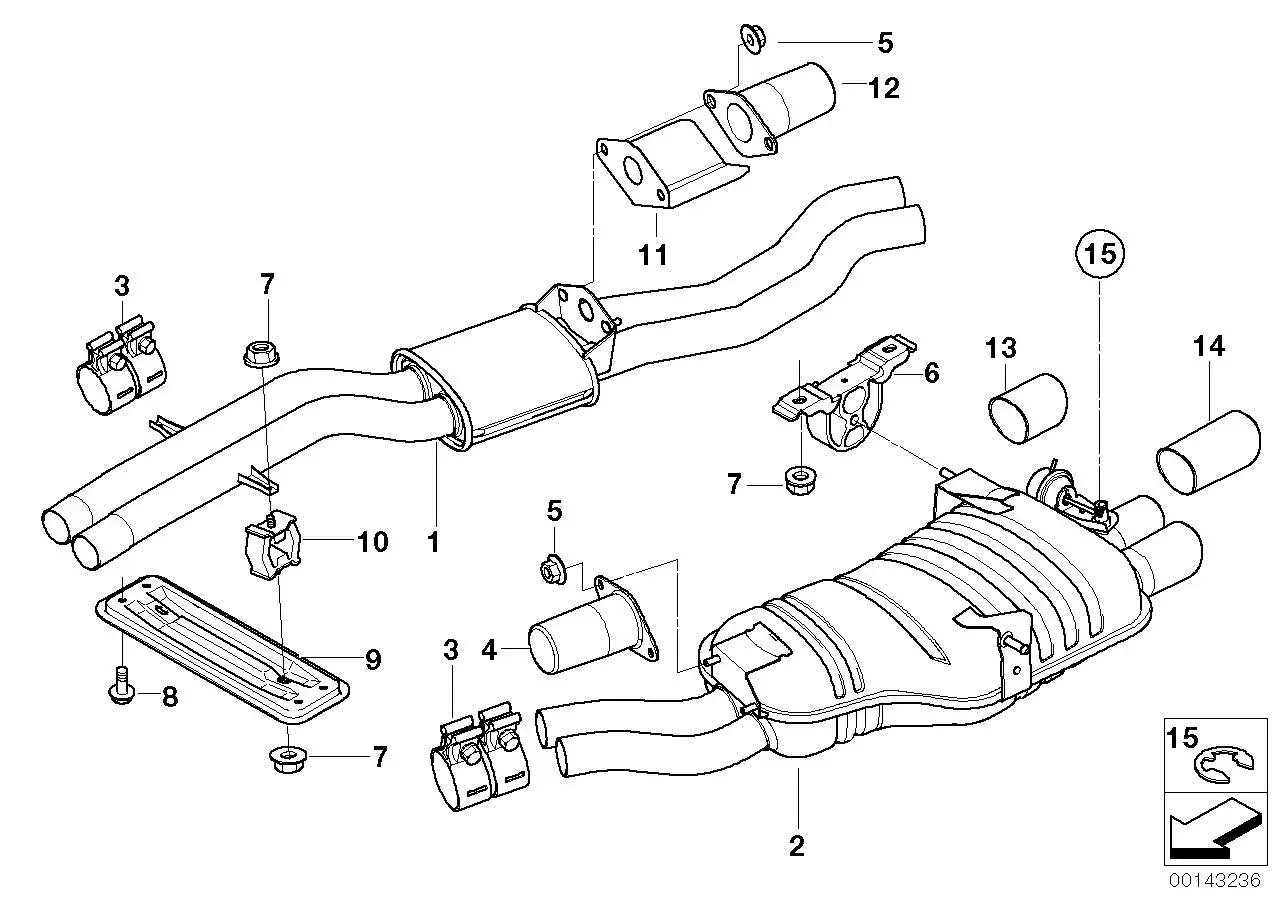 BMW Nachschalldämpfer E46 18107504171