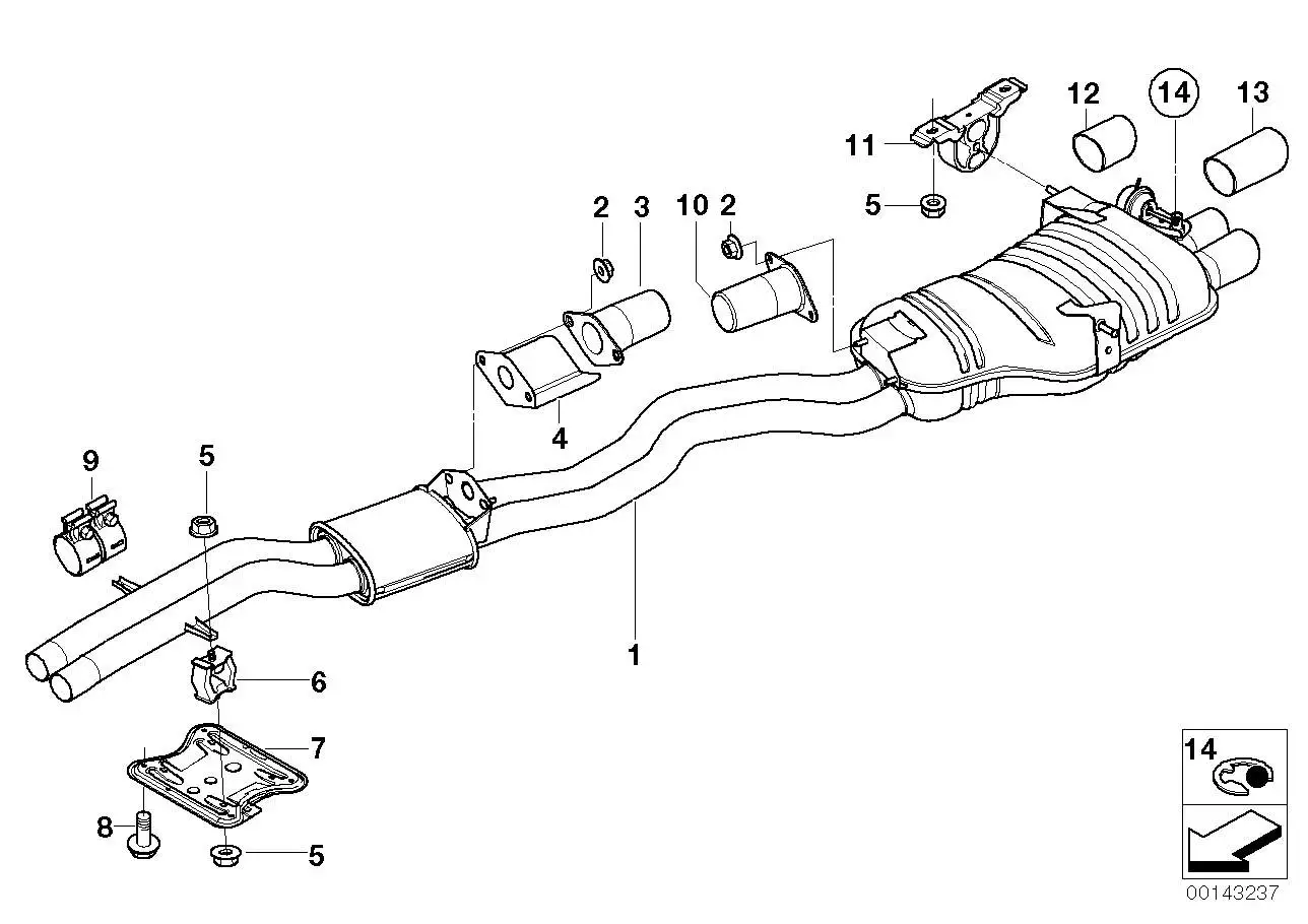 BMW Endrohrblende Chrom E46 18107500194 - 3er E46