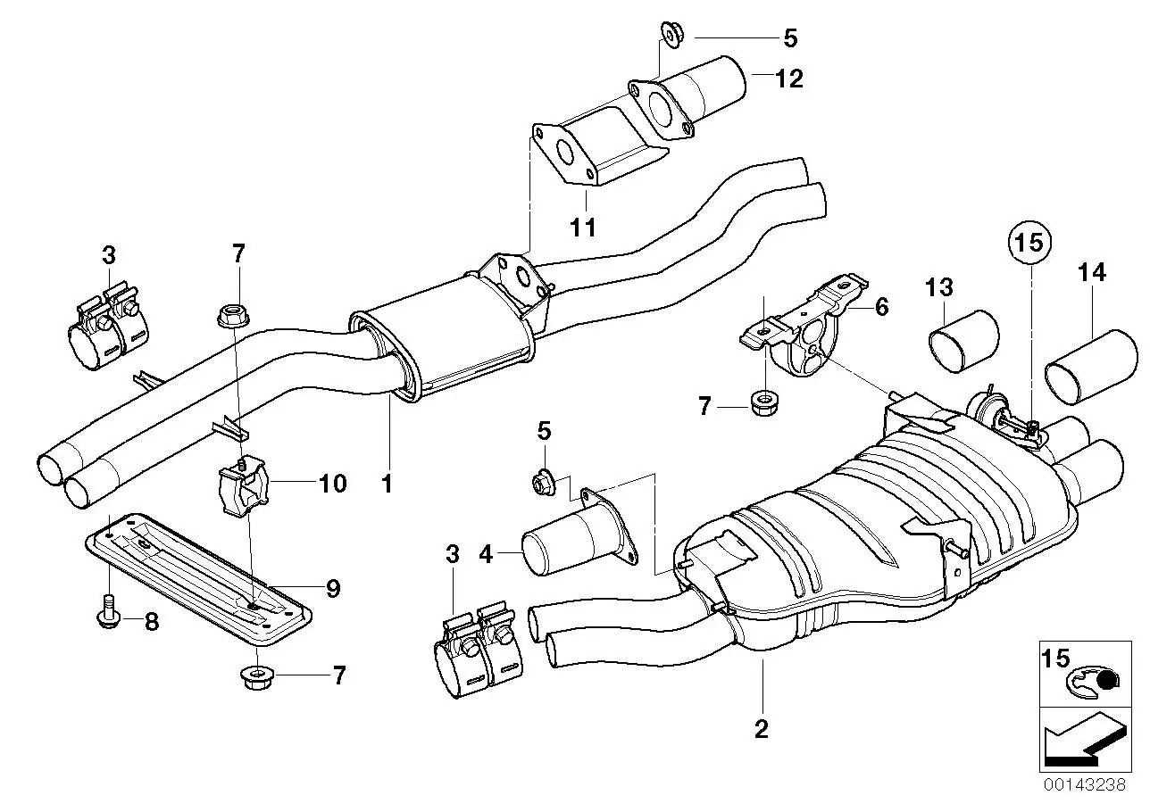 BMW Endrohrblende Chrom E46 18107511434 - 3er E46