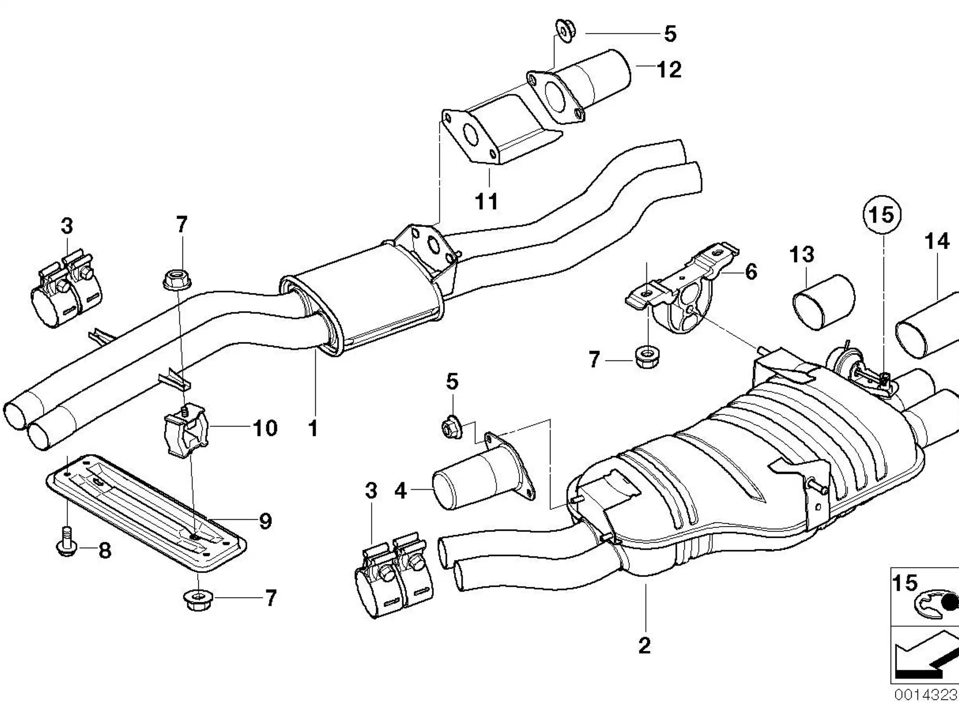 BMW Endrohrblende Chrom E46 18107511433