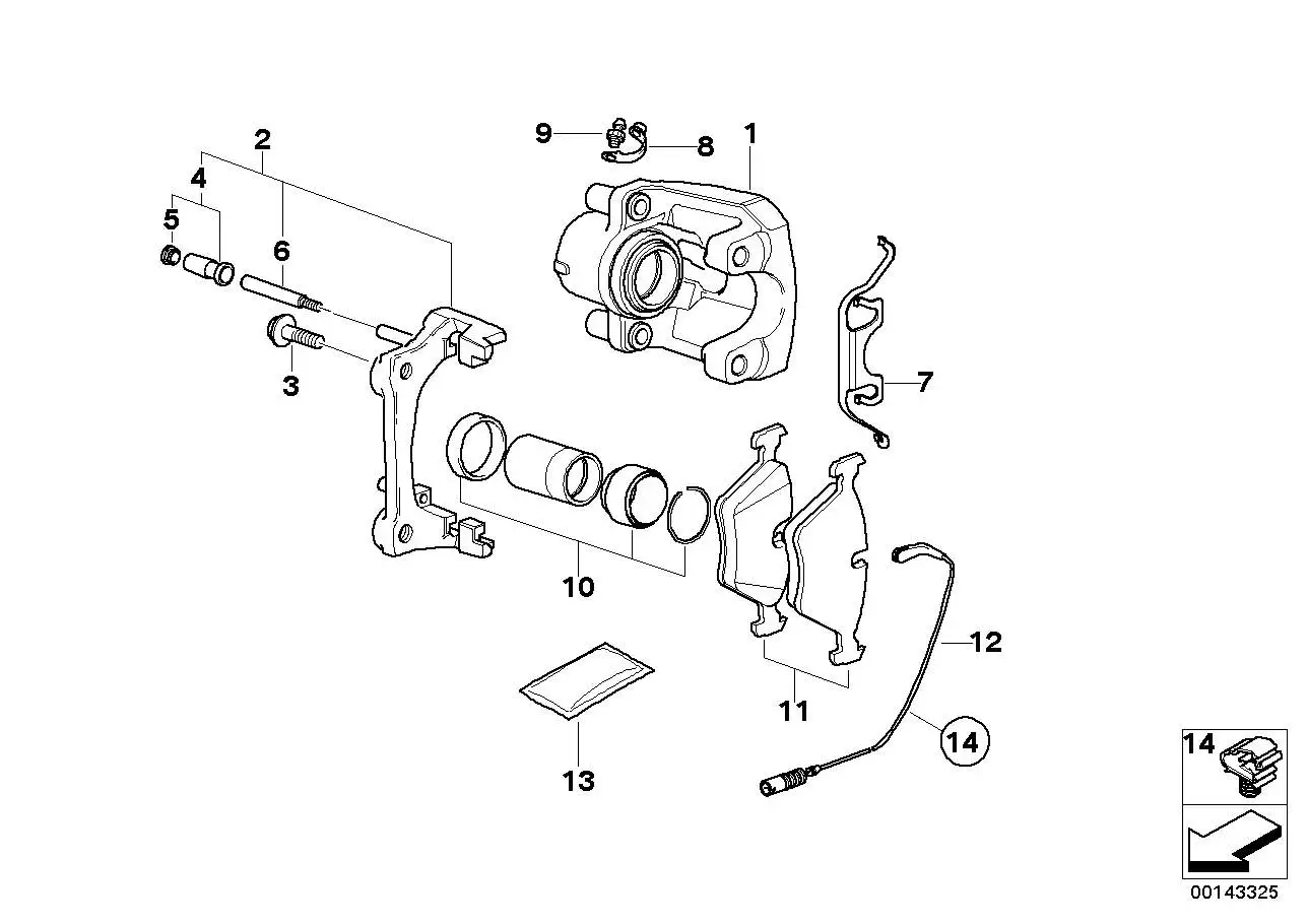 BMW Bremssattelgehäuse links E46 E85 E86 34212282857 - 3er E46, Z
