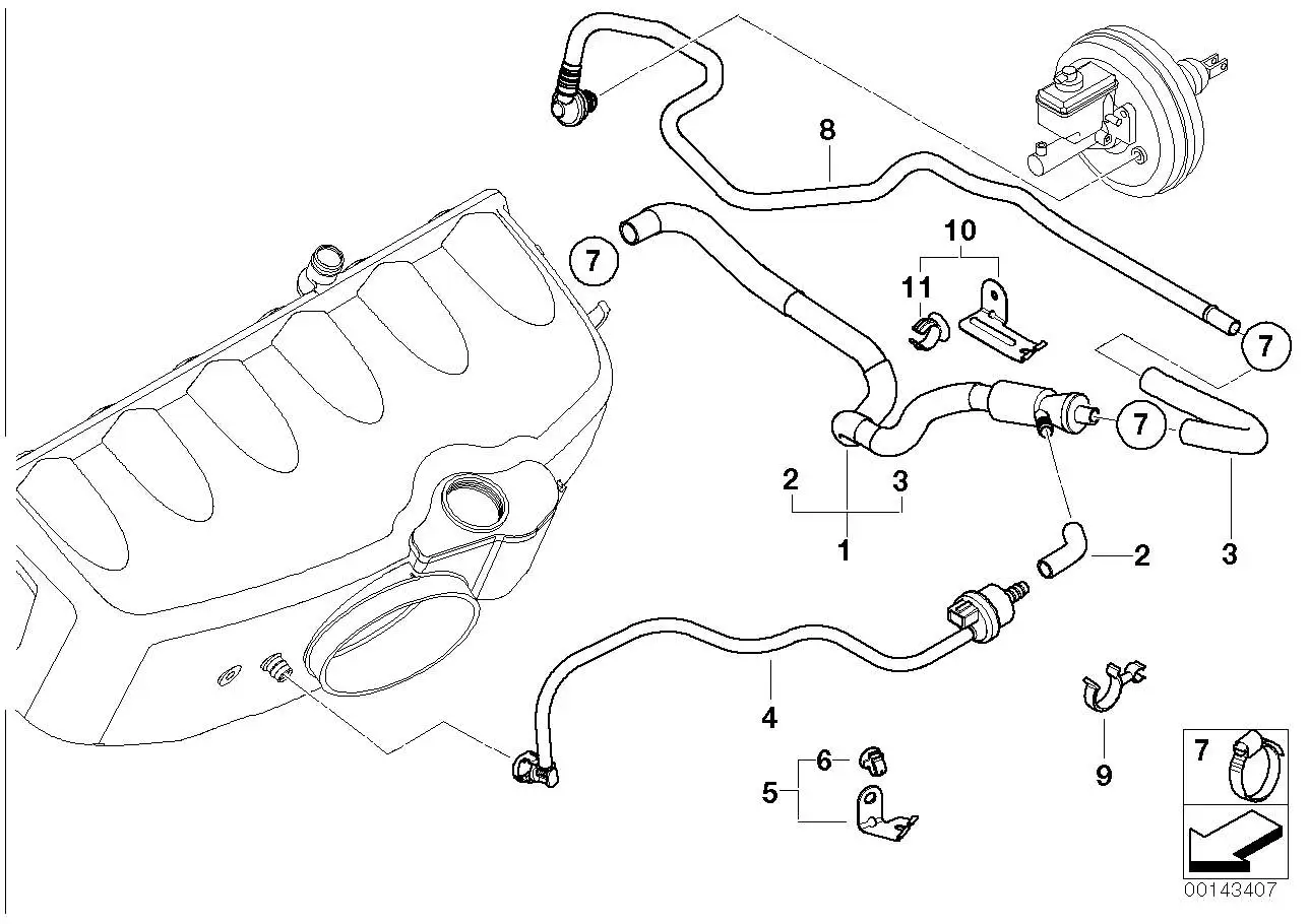 BMW Saugstrahlpumpe mit Leitungen E46 11617836744