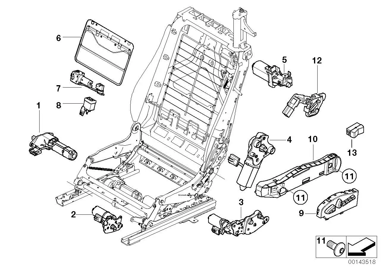 BMW Antrieb Sitzneigungsverstellung links E46 E64 67667011739 - B