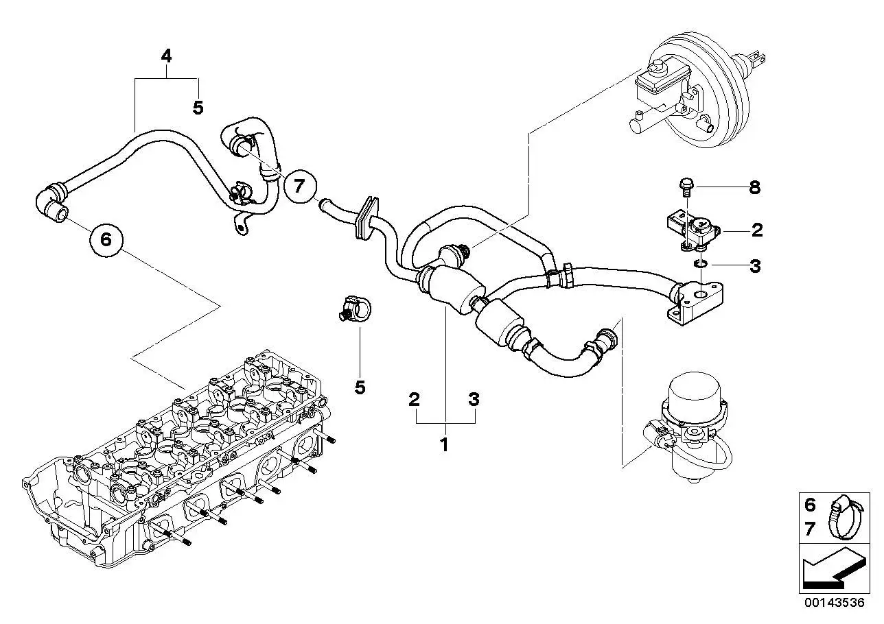BMW Unterdruckleitung E60 E61 E63 E64 11617836997