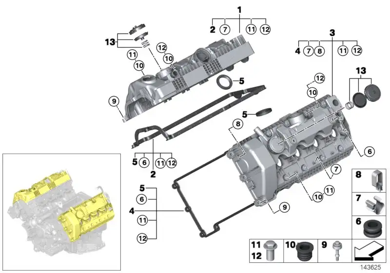 BMW Dichtungssatz Zylinderkopfhaube E53 E60 E61 E63 E64 E65 E66 E