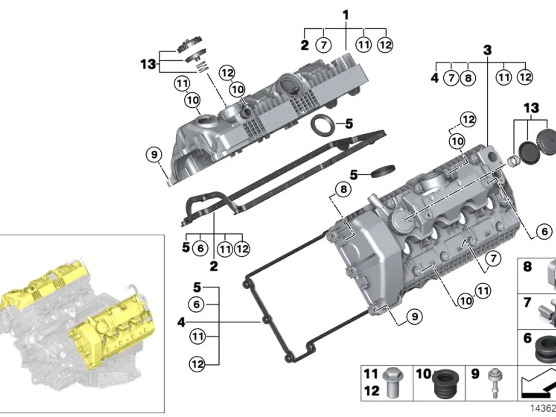 BMW Dichtgummi E53 E60 E61 E63 E64 E65 E66 E70 11127511582