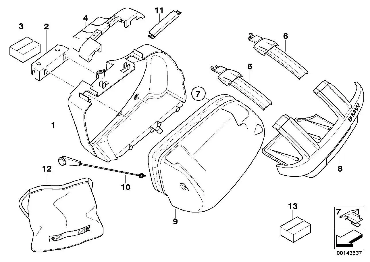 BMW Fangband K25 K26 K29 K40 K43 K52 K70 K71 K72 K73 71607692098