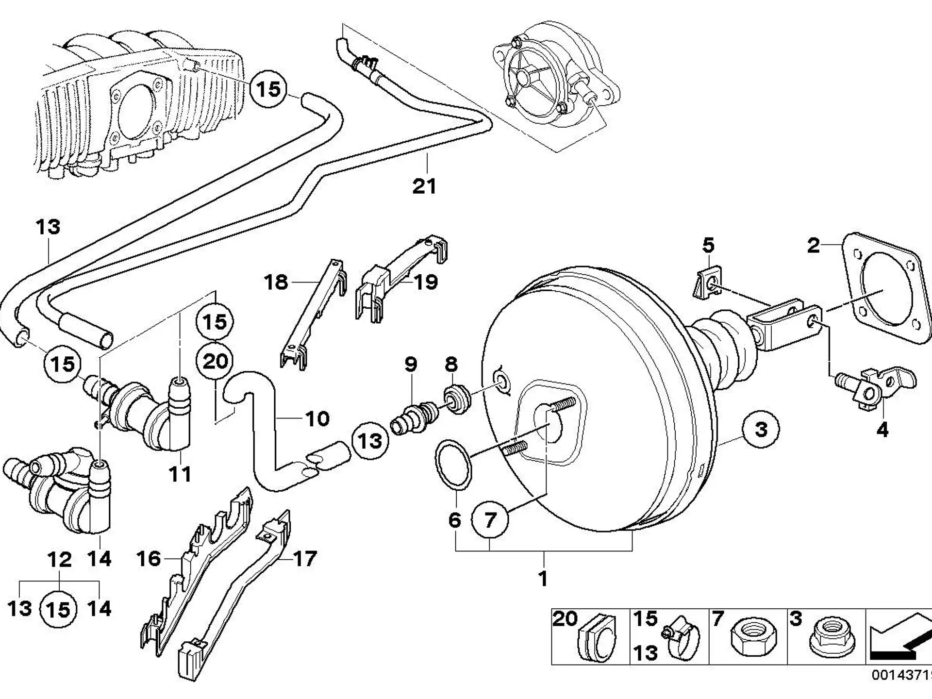 BMW Unterdruckschlauch E38 E39 34331166140