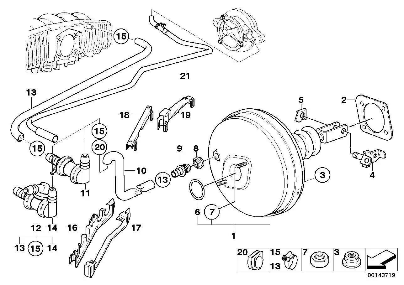BMW Bremskraftverstärker E38 E39 34331163402