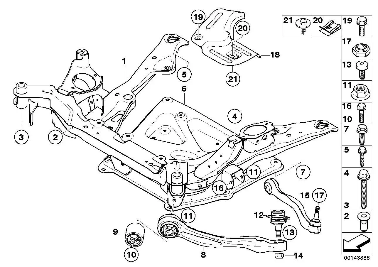 BMW Reparatursatz Querlenker links E60 E61 31122347981
