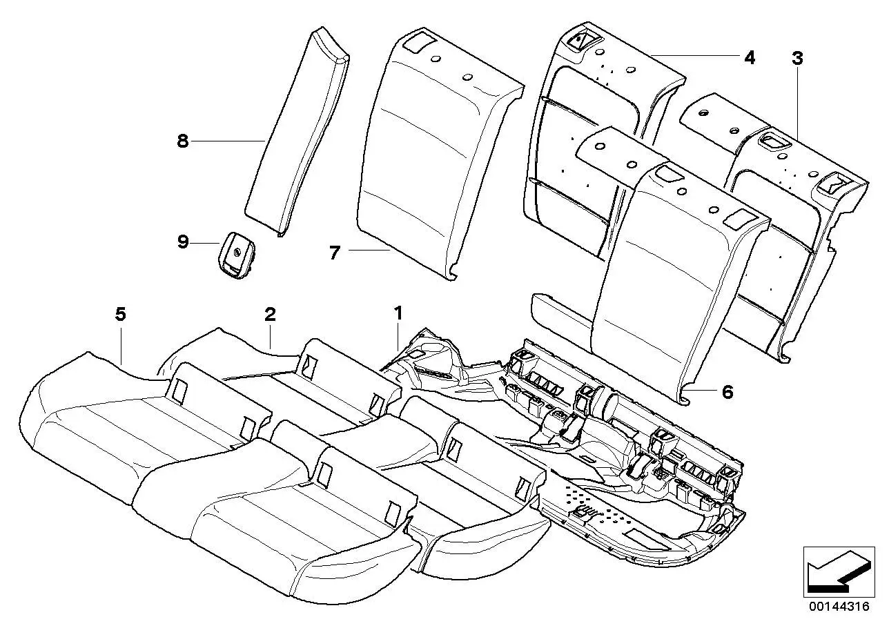 BMW Blende Isofix E81 E82 E84 E90 E91 52207152210 - Bildposition