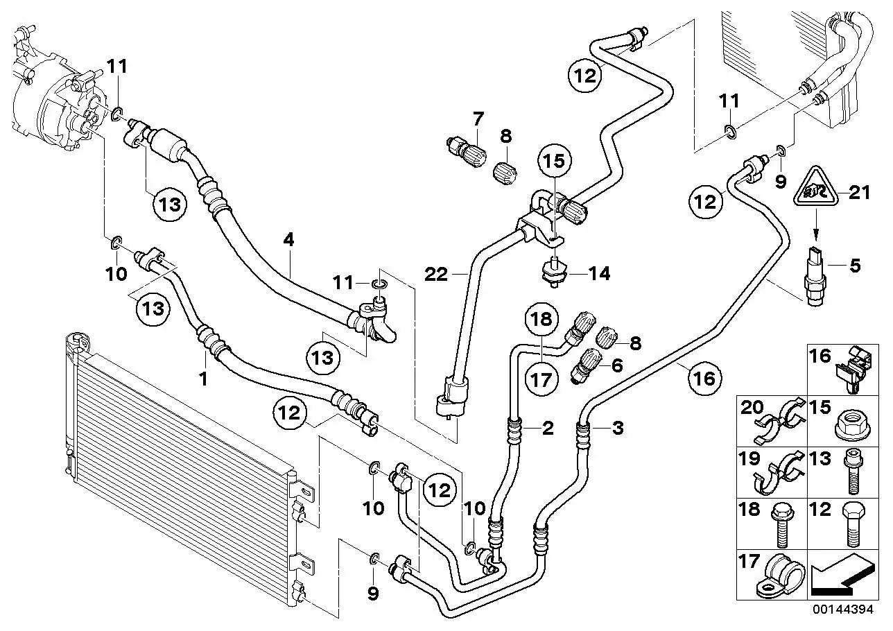 BMW Druckleitung Kondensator-Verdampfer R52 R53 64509167764