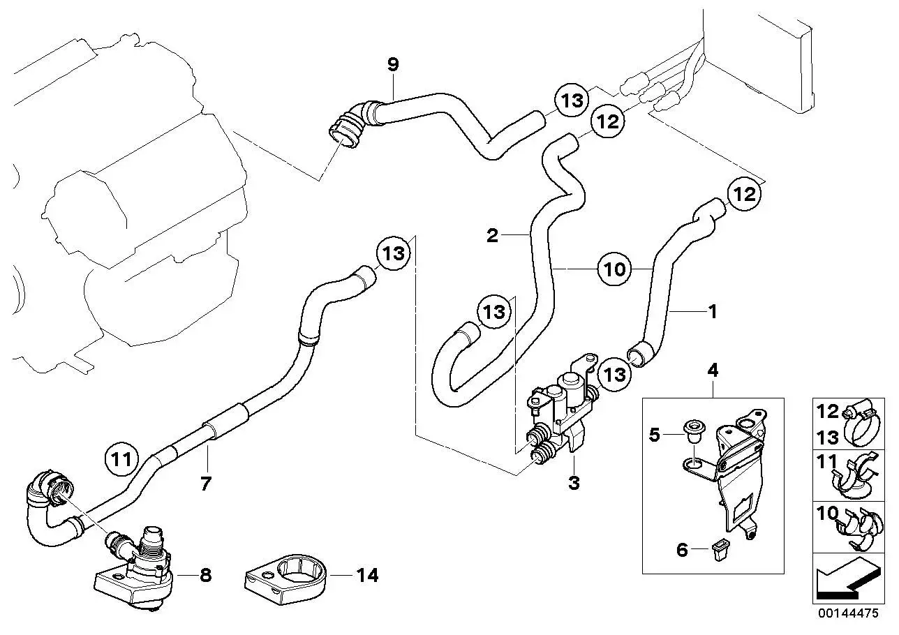 BMW Wasserventil E53 E70 E71 E72 F15 F16 F85 F86 64116910544 - X5