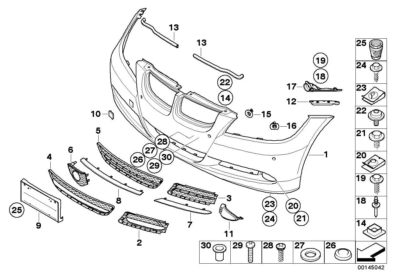 BMW Einlage Stossfänger vorn links E90 E91 51117134097 - 3er E90,