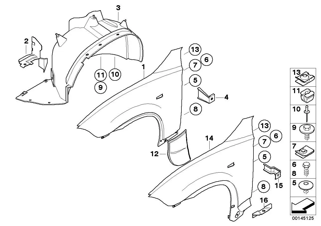 BMW Seitenwand vorn links E83 41353405921 - Bildposition 14