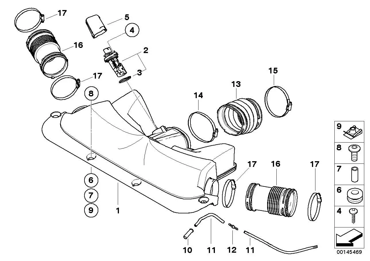 BMW Abdeckung E60 E61 E63 E64 E65 E66 13717577710 - Bildposition