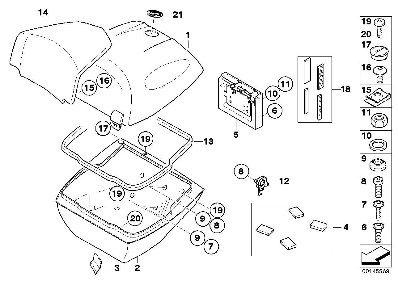 BMW Unterteil Top Case K26 K44 71607714399