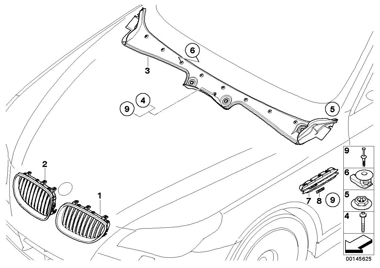 BMW Abdeckung Windlauf E60 E61 51717027083 - 5er E60, 5er E61
