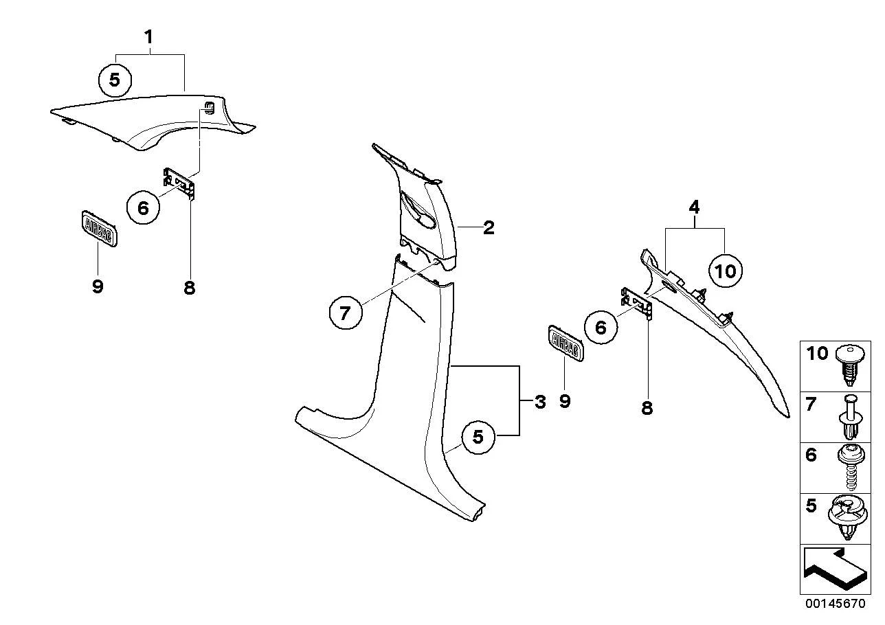 BMW Spreizniet E30 E31 E32 E34 E36 E38 E39 E46 E52 E53 E60 E61 E63 E64 E83 E85 E86 E87 E89 F07 F25 I12 I15 R50 17111712963