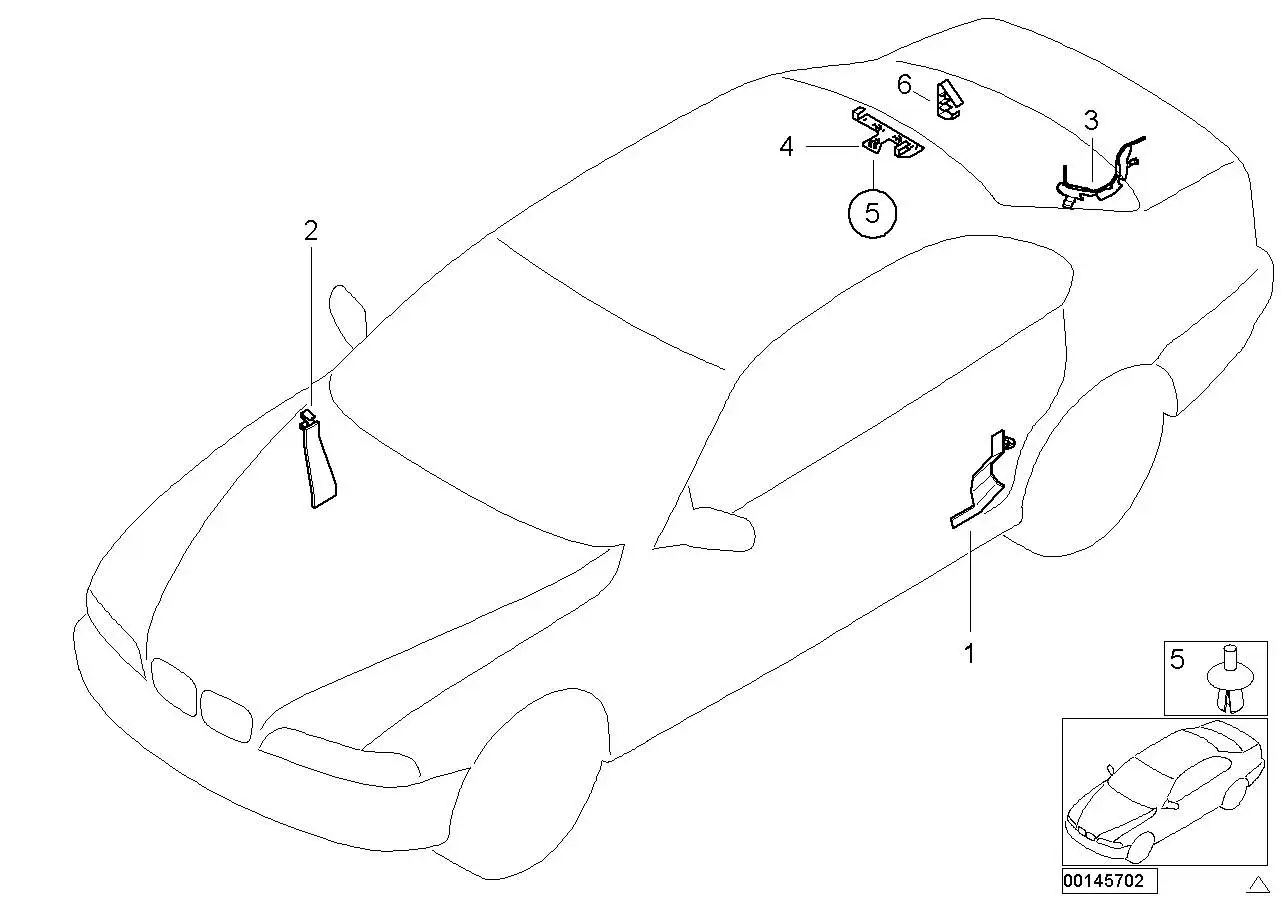 BMW Kabelabdeckung hinten rechts Einstieg E46 61138375640