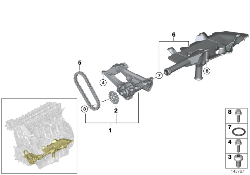 BMW Ölpumpe E60 E61 E63 E64 E65 E66 E70 E71 E83 E90 E91 E92 E93 11417805815