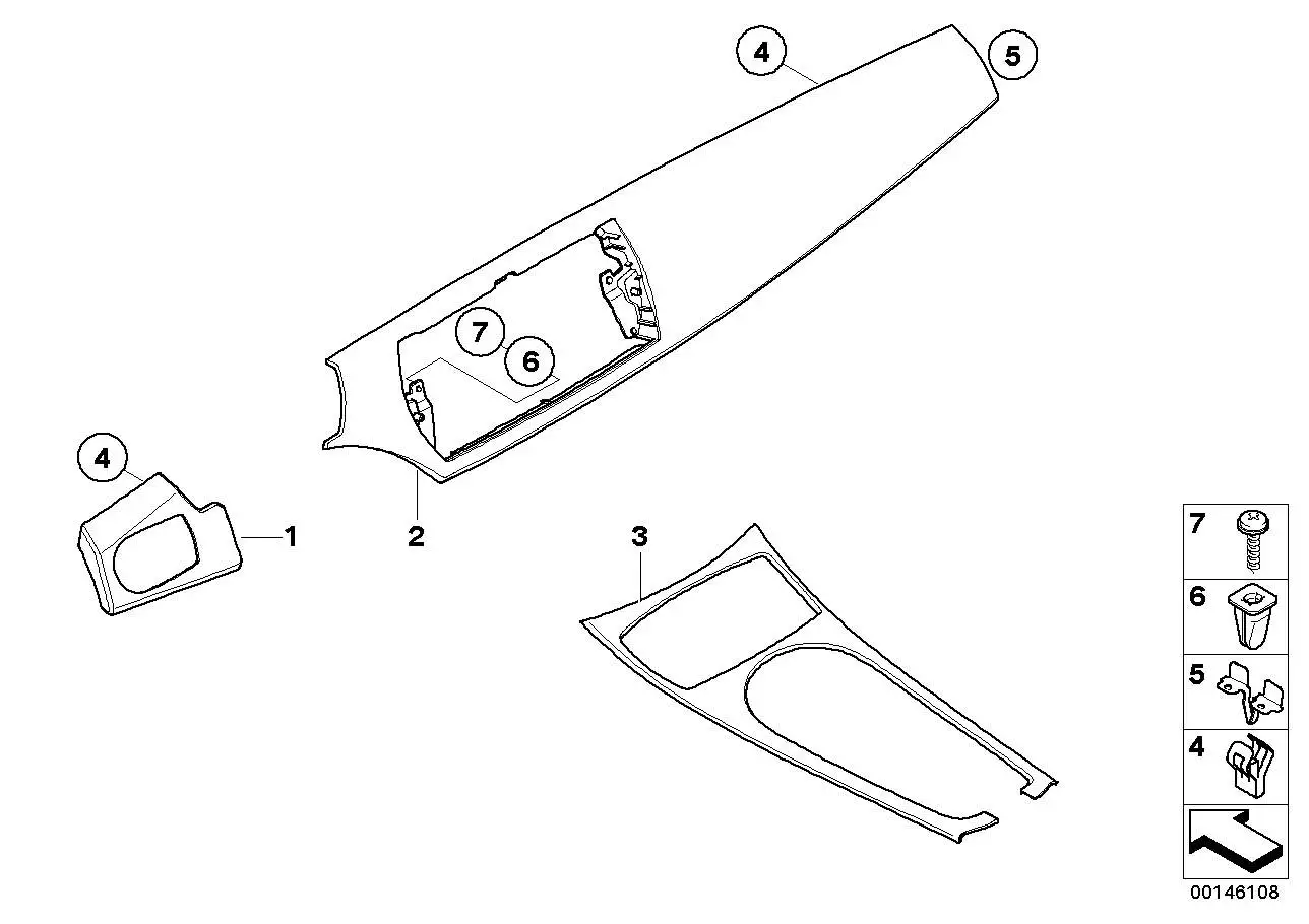 BMW Blende Mittelkonsole E85 E86 51167053109 - Bildposition 03