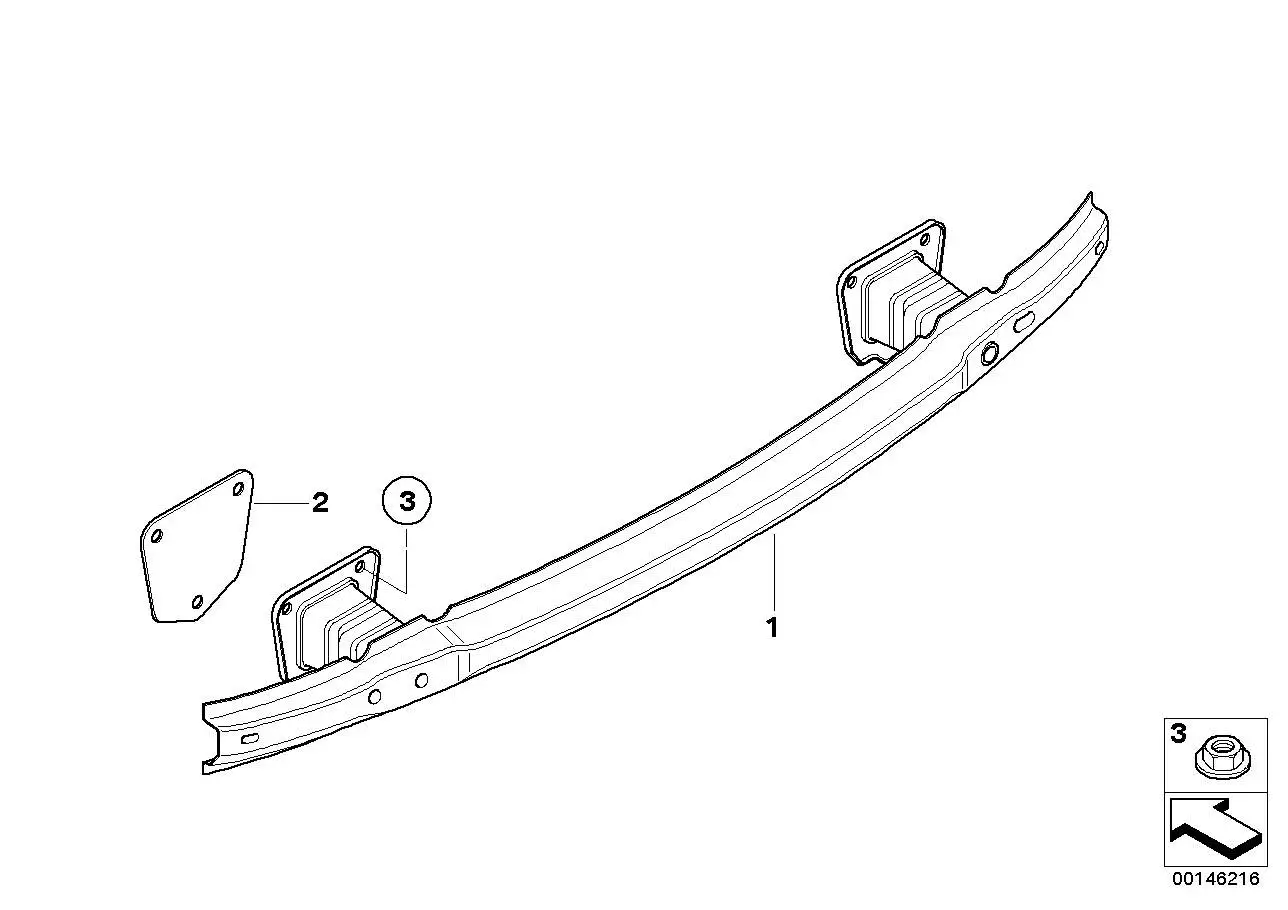 BMW Träger Stossfänger hinten E90 E91 51127157117 - 3er E90, 3er