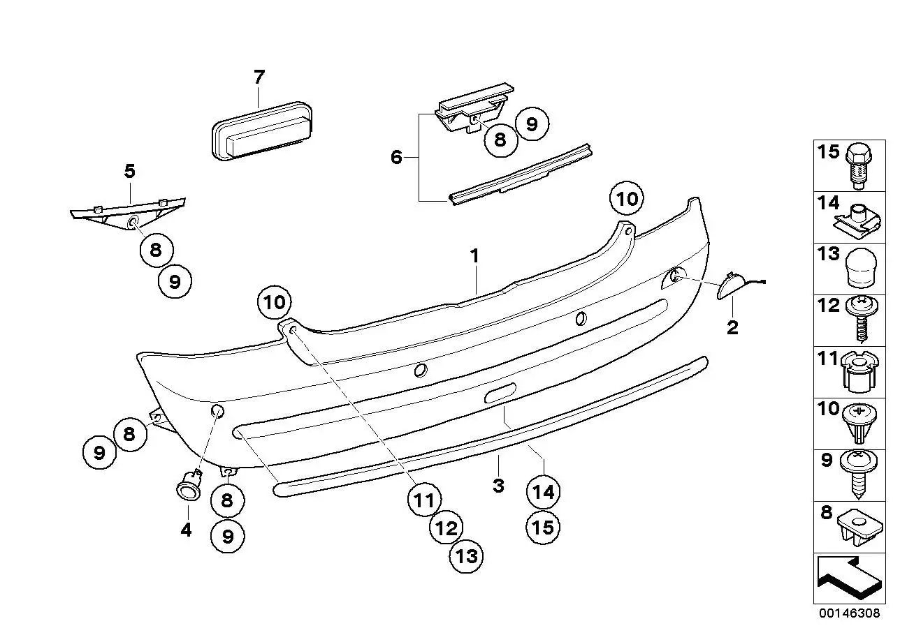 BMW Halter Stossfänger rechts R50 R52 R53 51127052176 - MINI R50,