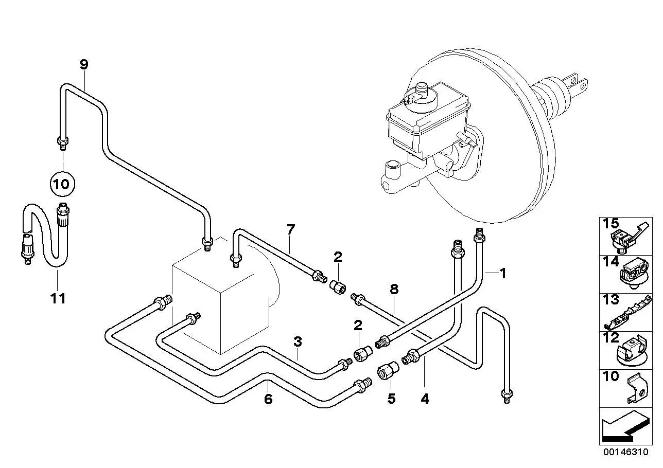 BMW Rohrleitung E12 E21 E32 E34 E39 34326755306 - Bildposition 08