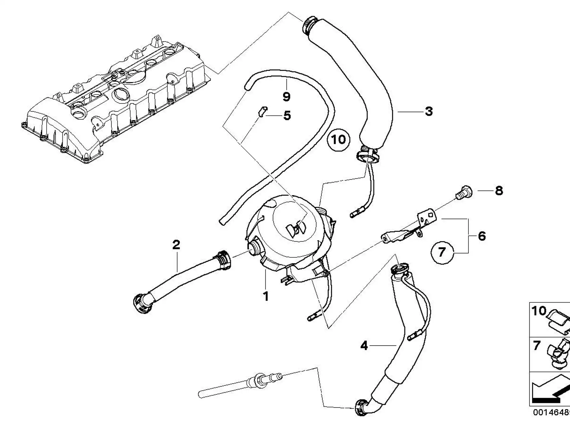 BMW Entlüftungsleitung E60 E61 E63 E64 E65 E66 E85 E86 E87 E90 E91 11157522931
