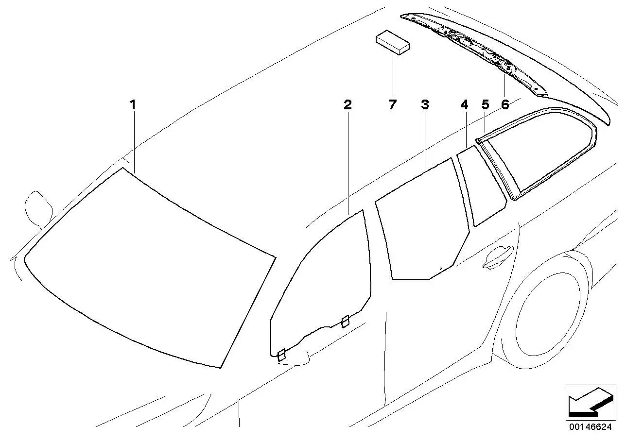 BMW Frontscheibe grün Regensensor E60 E61 51317180341 - 5er E60,