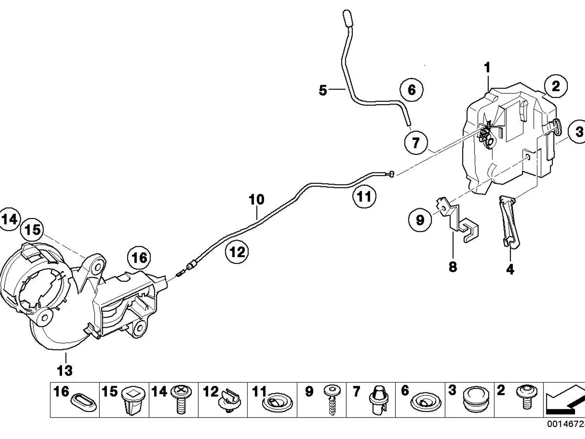 BMW Bowdenzug Türöffner R50 R52 R53 51217143538