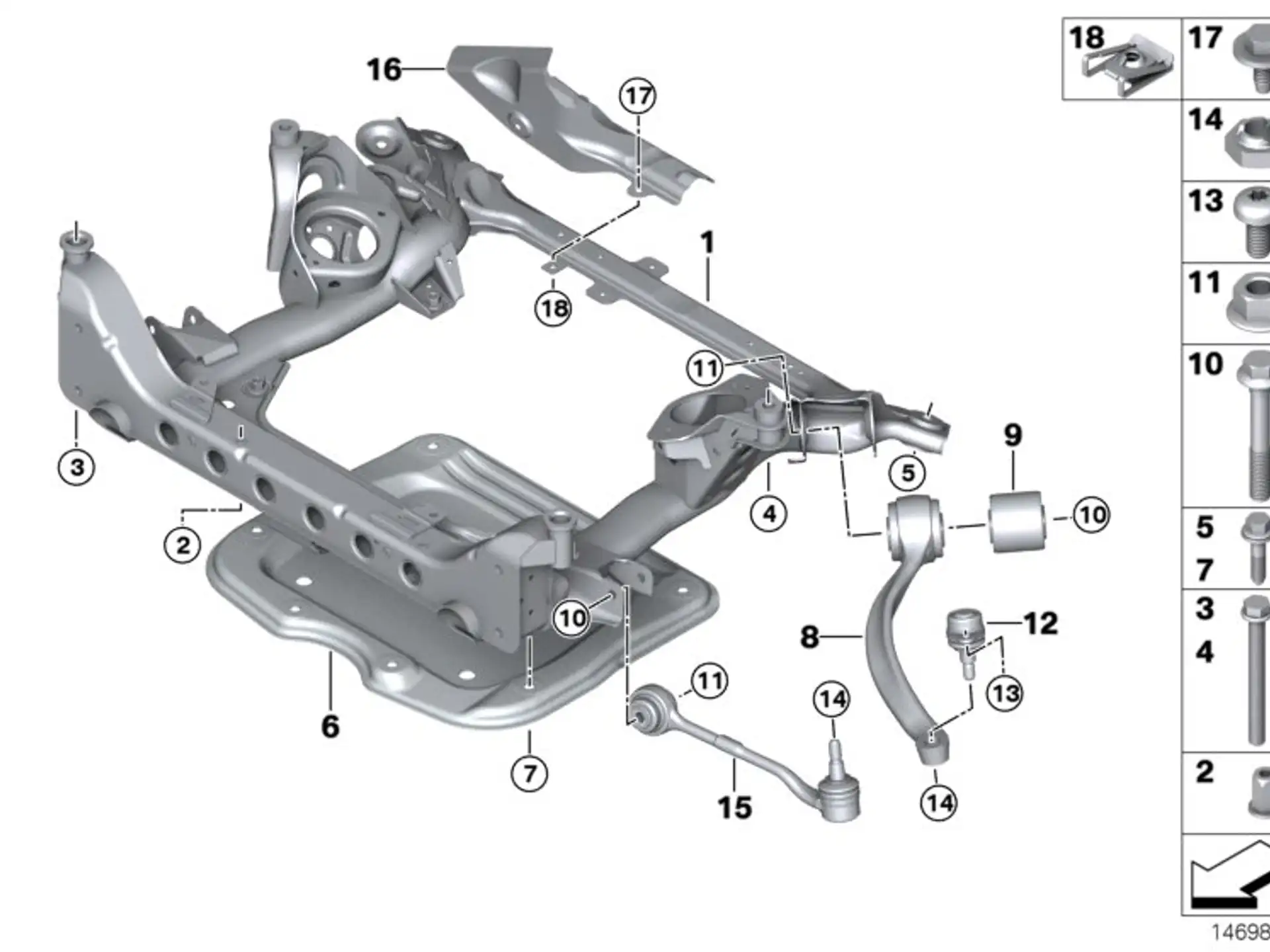 BMW Sechskantmutter selbstsichernd E60 E61 E84 E90 E91 E92 31106768936
