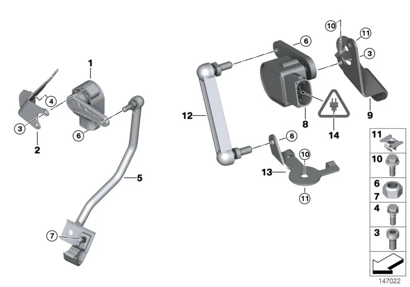 BMW Höhenstandssensor E70 E71 E72 E84 E90 E91 E92 37146853754