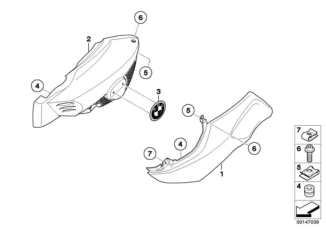 BMW Abdeckung vorne links K43 46637686649