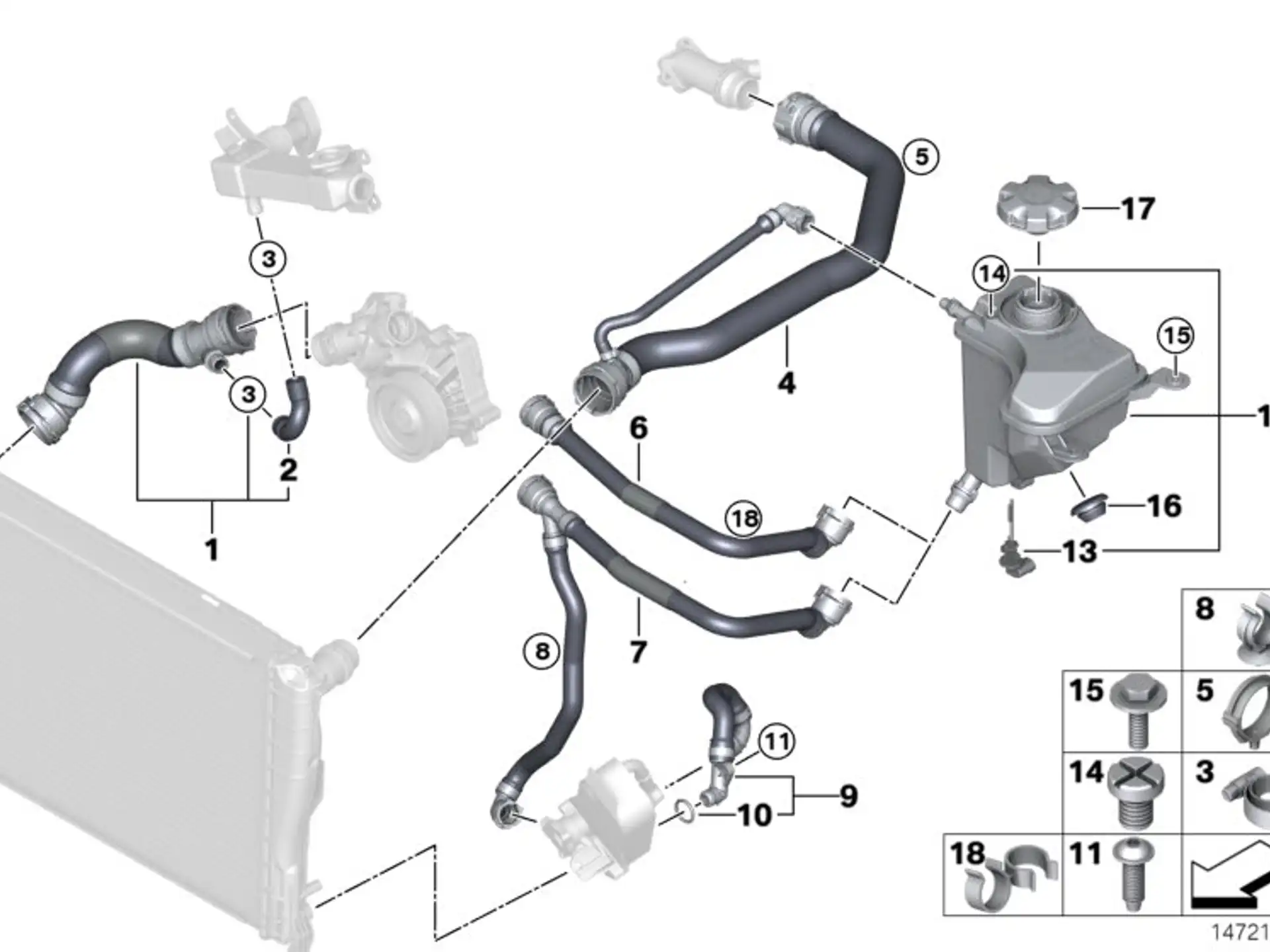 BMW Ausgleichsbehälter E81 E82 E84 E87 E88 E90 E91 E92 E93 17138570079