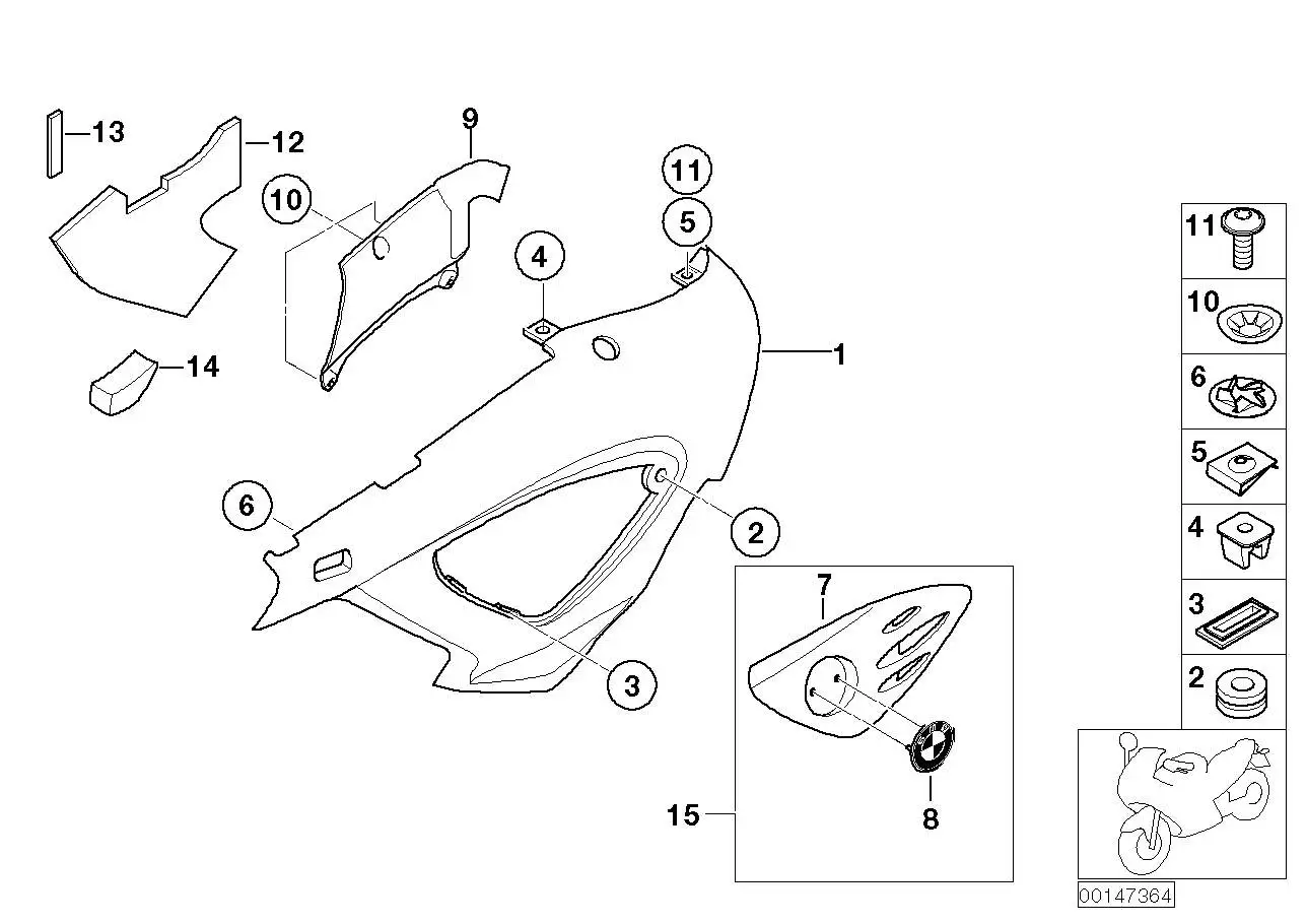 BMW Verkleidungseinsatz grundiert rechts 46638521574