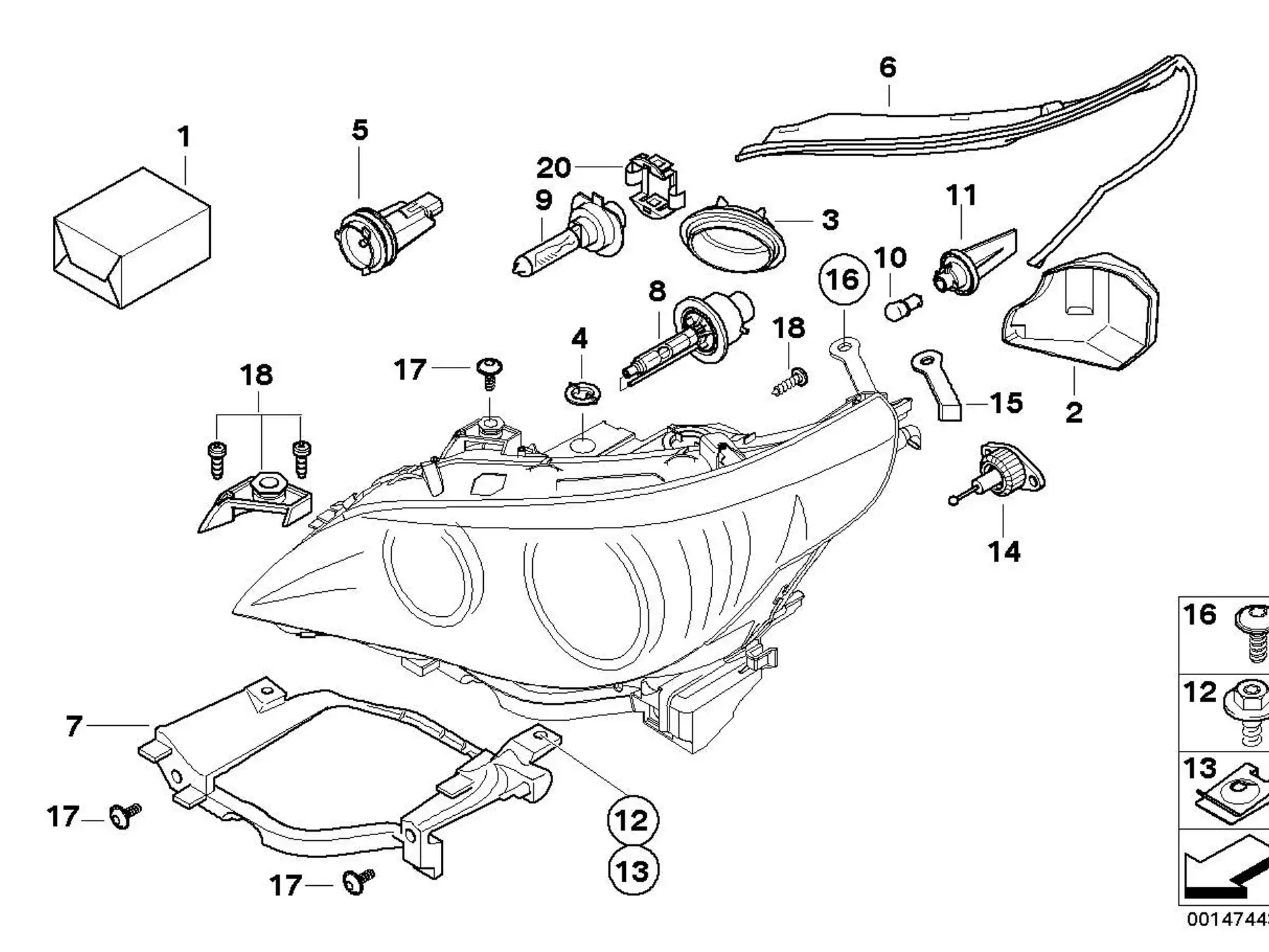 BMW Linsenschraube E60 E61 63127068171