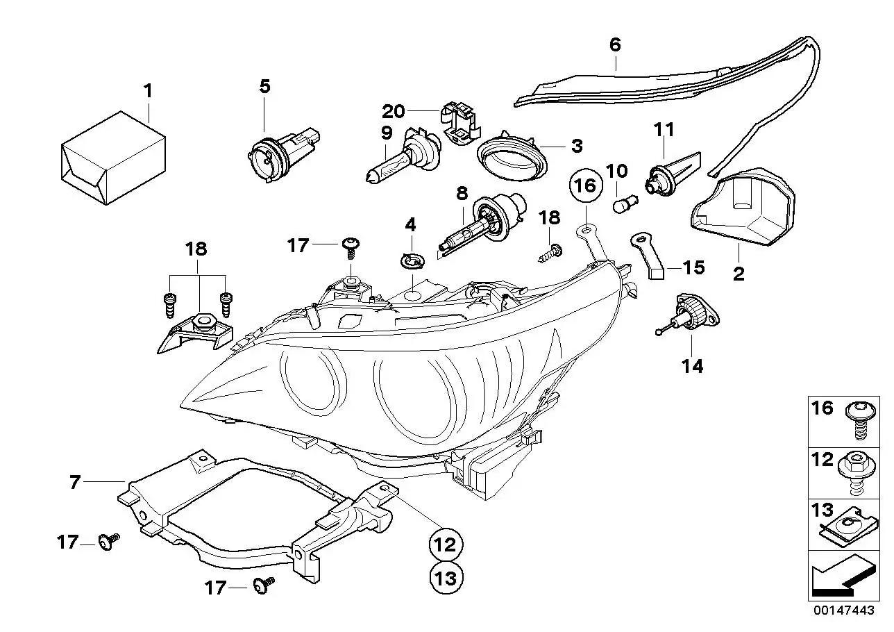 BMW Linsenschraube E60 E61 63127068171 - 5er