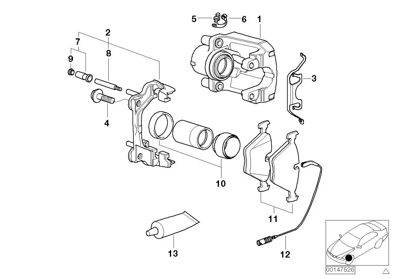BMW Dichtungssatz Bremssattel E31 E32 E34 E36 E38 E39 E46 E53 E85