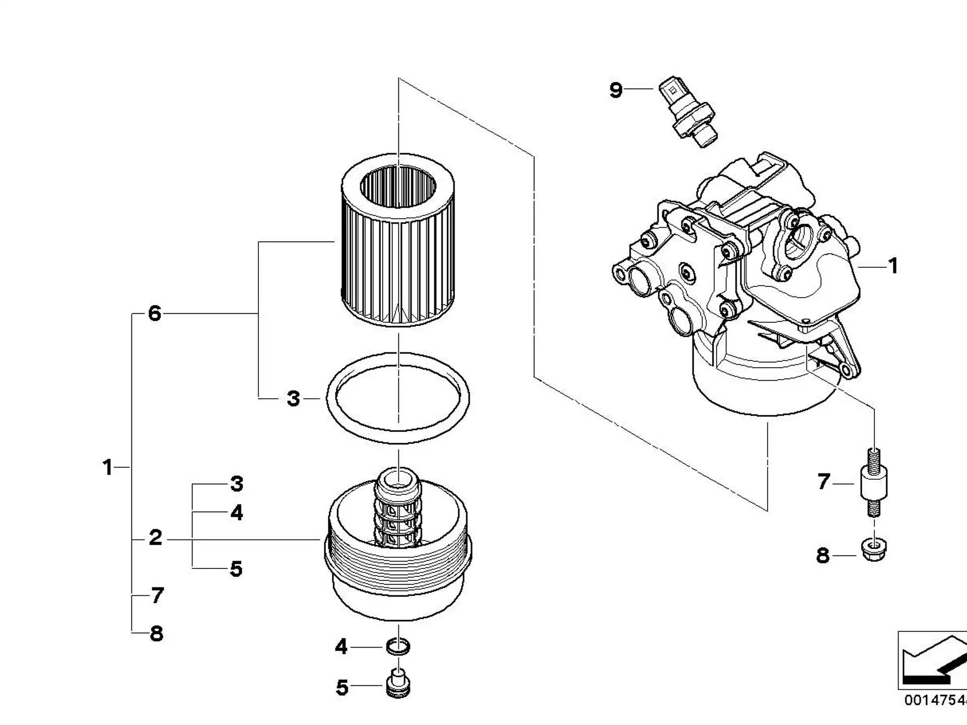 BMW Ölfilterdeckel E60 E61 E63 E64 11427834730